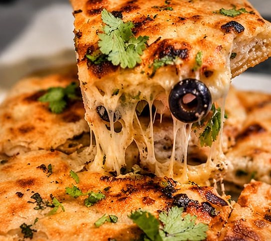 Cheese feteer with olive