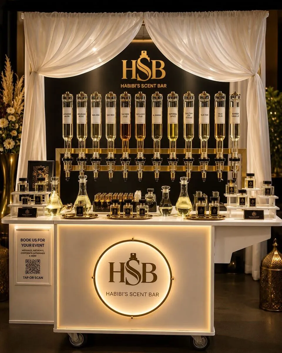 The Habibi's Scent Bar event setup