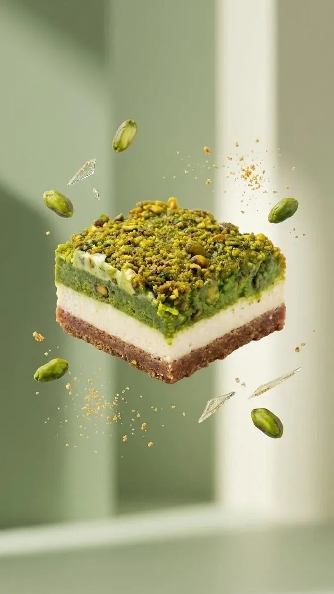 Pistachio cheesecake bar