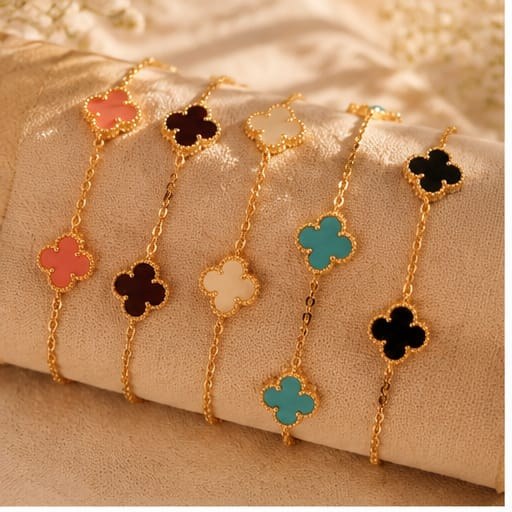 Queena Jewelry colorful clover bracelets