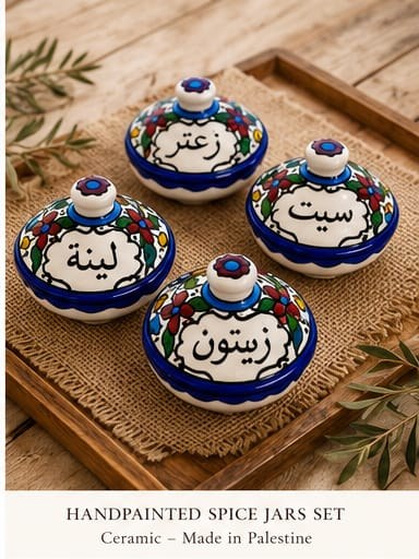 Handpainted spice jars set