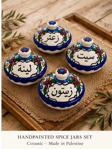 Handpainted spice jars set